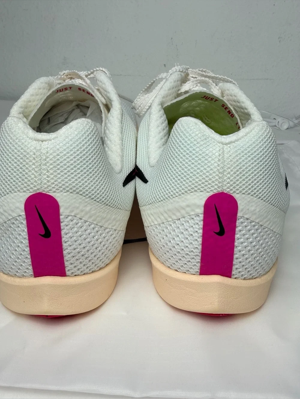 Nike Zoom Rival Distance Unisex Track & Field Shoes Track Spikes wit Pink Swoosh